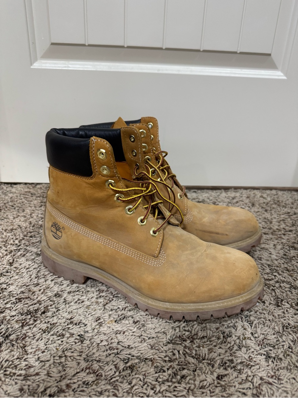 Timberland Men’s Wheat Nubuck Boots with Black Collar